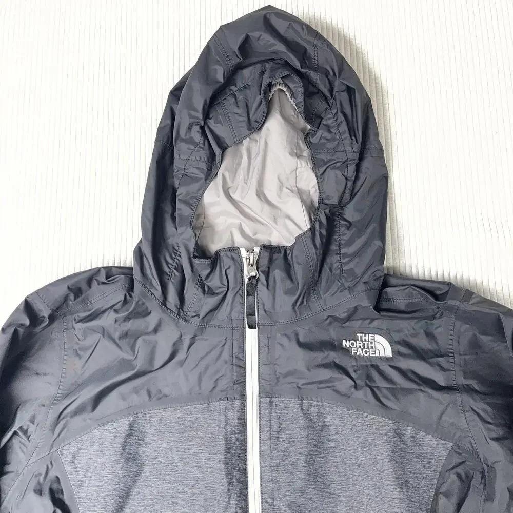 The North Face Jacket Girls XL 18 Gray Hooded Full Zip Waterproof Rain Coat